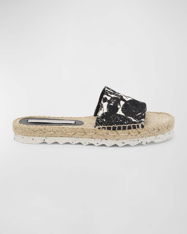 Gaia Embroidered Mushroom Espadrille Slides